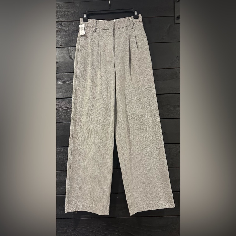 Gray Wide-Leg Trousers